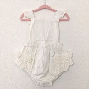 Sweet Honey White Ruffle Eyelet Romper Onsie Playsuit